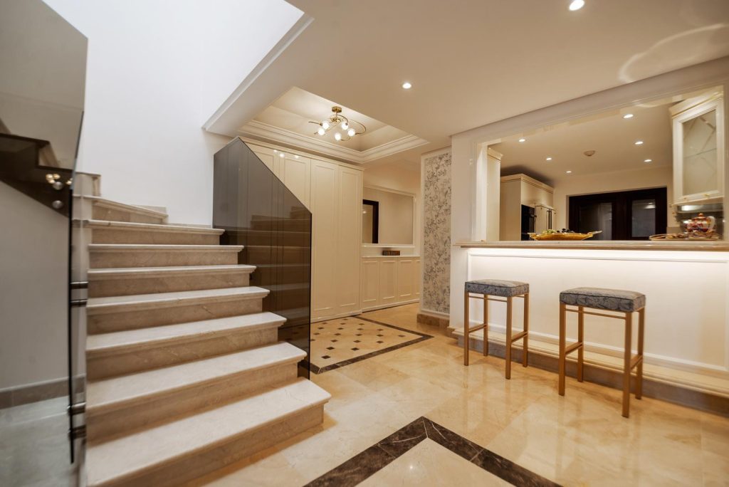 Kitchen counter beside the internal staircase — Torre Bermeja Penthouse